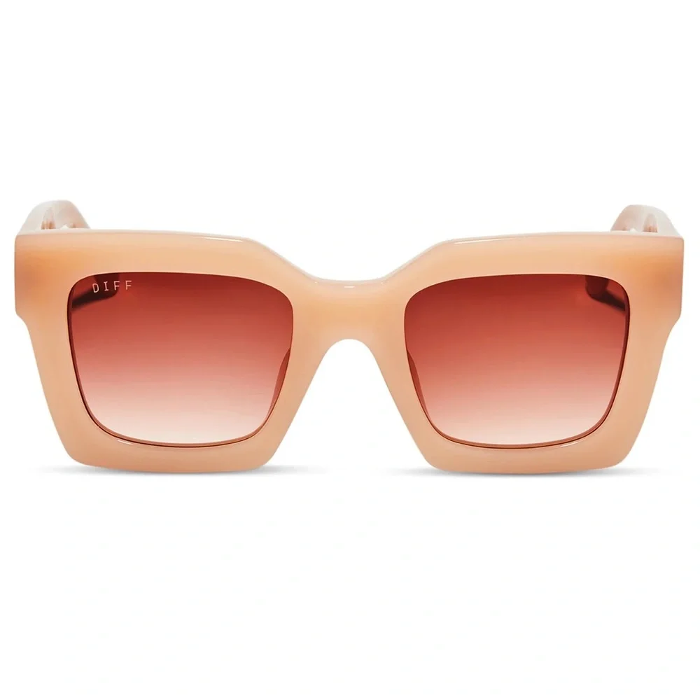 DIFF Dani Sunglasses Faded Citrus Frame Dusk Gradient Lenses NWT